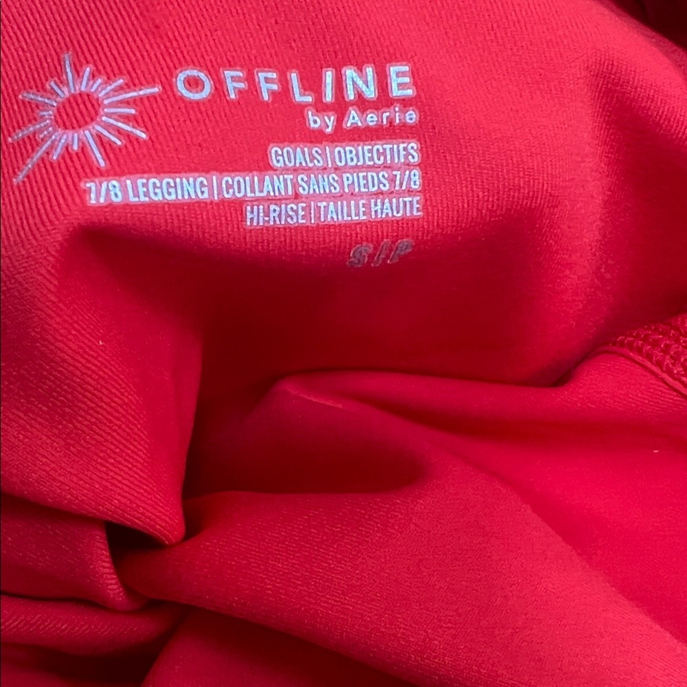 NWOT! Offline by Aerie Red leggings, bra and shorts three piece set - Picture 14 of 14